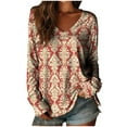 thumbnail image 4 of Aloohaidyvio Long Sleeve Shirts for Women Summer V Neck Casual Blouses Soft Basic Tops, 4 of 4