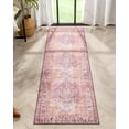 thumbnail image 1 of Well Woven Overdyed Helode Machine Washable Purplee Vintage Oriental Medallion Runner Rug 2x7 (2'1" x 7'3" Runner), 1 of 8