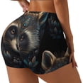 thumbnail image 2 of Fotbe Tribal Style Raccoon Seamless Shorts, Womens Workout Shorts High Waist Stretch Booty Short for Gym/Yoga/Running/Biking-Small, 2 of 9
