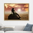 thumbnail image 2 of wall26 Framed Canvas Print Wall Art Mermaid on a Rock at Sunset Fantasy &amp; Sci-Fi Ocean Illustrations Modern Art Nautical Scenic Colorful Ultra for Living Room, Bedroom, Office - 24"x36", 2 of 5