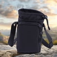 thumbnail image 5 of Water Bottle Holder with Strap Adjustable Strap Crossbody Water Bottle Bag with Front Pocket Drawstring Water Bottle Carrier for Hiking Camping (Black), 5 of 13