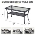 thumbnail image 3 of Unnifurnzi Outdoor Coffee Table-Outdoor Wicker Coffee Table with Tempered Glass Top 2-Tier Storage Patio Table for Deck Porch Balcony Garden-Brown, 3 of 3