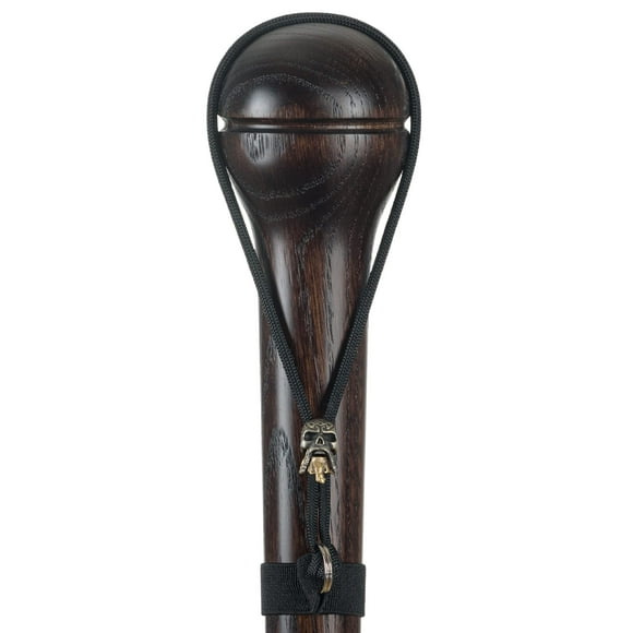 Bastón Asterom hecho a mano para hombre: bastón de madera maciza tallada con correa de paracord con calavera única (Cascanueces)