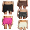 thumbnail image 7 of Douhoow Women Ruffle Mini Skirts Solid Low Waist Irregular Pleated Flowy Skirts, 7 of 7