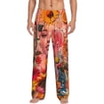 thumbnail image 2 of Lsque Vibrant Floral Collage Portrait Print Men's Pajama Pants, Lounge Pant - Comfortable Home Wear,Elastic Waistband, Stylish Design-XX-Large, 2 of 9