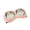 Macaron Pink, variant on EIODEAR Macaron Pet Double Bowl Set - 15° Tilted Stainless Steel Cat & Small Dog Feeder - Anti-Slip Base for Food and Water, 13.4" L