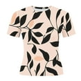 thumbnail image 4 of cocolona Summer Crop Tops for Women Short Sleeve Crew Neck Slim T-shirts Fashion Casual Floral Print Blouses Basic Tees, 4 of 7
