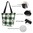 thumbnail image 3 of Defioc Green White Lumberjack Plaid Print Tote Bag for Women,Shoulder Bag with Zipper Casual Tote's Handbag Big Capacity Shoulder Bag with Inner Pocket Fit for Shopping,Office,Travel, 3 of 7
