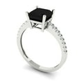 thumbnail image 2 of Solitaire with Accents Engagement Ring for Women - 2.7ct Natural Onyx in 14K White Gold Promise Ring, 2 of 6
