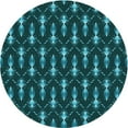 thumbnail image 1 of Ahgly Company Machine Washable Indoor Round Transitional Deep Teal Green Area Rugs, 6' Round, 1 of 7
