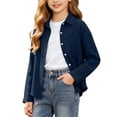 thumbnail image 2 of Ltctricy Unisex Kids Button Down Shirts Collared Dressy Blouses Toddler Long Sleeve Tops for Boys and Girls(Navy,5-6 Years), 2 of 7