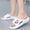Light Blue, variant on Fashion Color‑block Letter‑print Platform Slide Slippers, Non‑slip Open‑toe Shoes for Beach, Shower, Pool, Gym and Daily Wear Green B