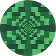 thumbnail image 1 of Ahgly Company Indoor Round Patterned Deep Emerald Green Area Rugs, 6' Round, 1 of 6