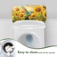 thumbnail image 4 of ZIATUBLE Sunflower Hummingbird Toilet Tank Dust Cover Standard Toilet Tank Cover with Elastic Bottom Toilet Cover Lid Protective Cover Fit Different Sizes of Toilet Tank, 4 of 5