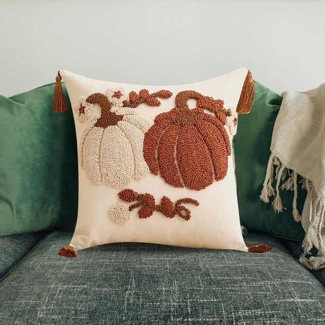 Halloween Decorative Pillow Cover 3D Pumpkin Design Soft Polyester Cushion For Living Room Bedroom