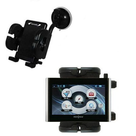 Gomadic Brand Flexible Car Auto Windshield Holder Mount designed for the Insignia NV-CNV43 GPS - Gooseneck Suction Cup Style Cradle