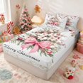 thumbnail image 3 of Manfei Christmas Tree Zipper Full Size Comforter Sets with Fitted Sheet and 2 Pillowcases Holiday Zipper Bedding Set, Brown Cream, Xmas Reversible, 3 of 7