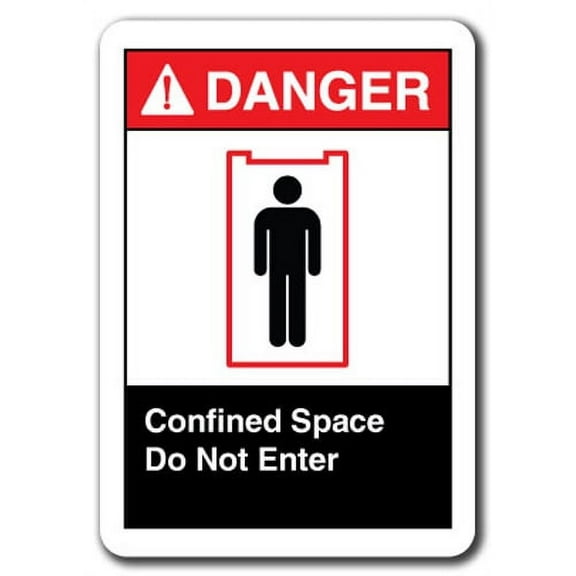 Danger Sign - Confined Space Do Not Enter 7"x10" Plastic Safety Sign ansi osha