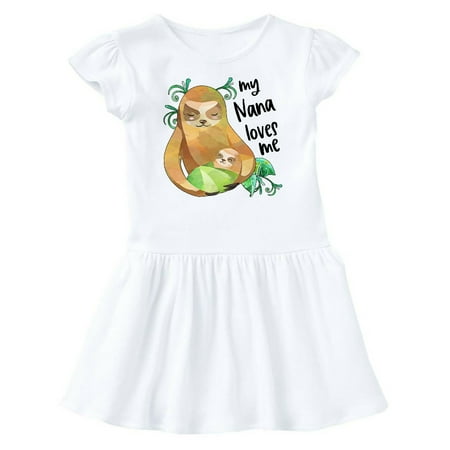 

Inktastic My Nana Loves Me Cute Sloth and Baby Gift Baby Girl Dress