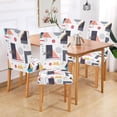 thumbnail image 2 of Yayeee 4 Pack Dining Chair Covers Stretch Parson Chairs Slipcovers Seat Protector, White Simple Shapes, 2 of 6
