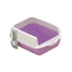 thumbnail image 2 of Caja de arena para gatos con parte superior abierta y elevación de suministros para camas grandes a prueba de salpicaduras y manchas Púrpura, 2 of 9