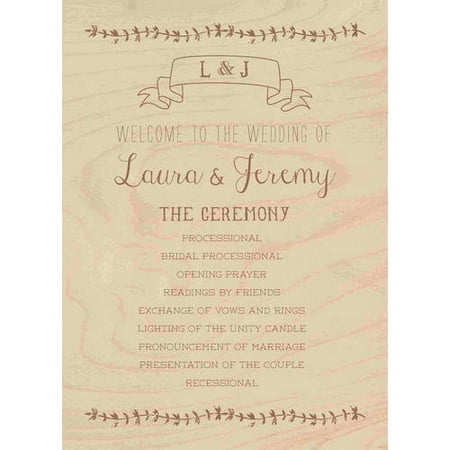 Rustic Romance Deluxe Program Card Walmart Com