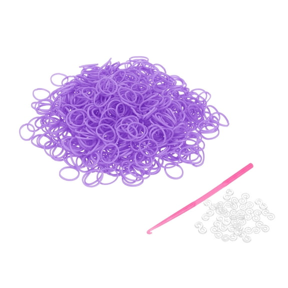 600Pcs Loom Rubber Band Kit with 25Pcs S-Clips and 1Pcs Hook, Light Purple