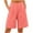 Pink, variant on UAMVSH Summer Shorts for Women Cotton Linen Pleated Front Shorts with Pockets Bermuda Soft Loose Fit Wide Leg Long Shorts