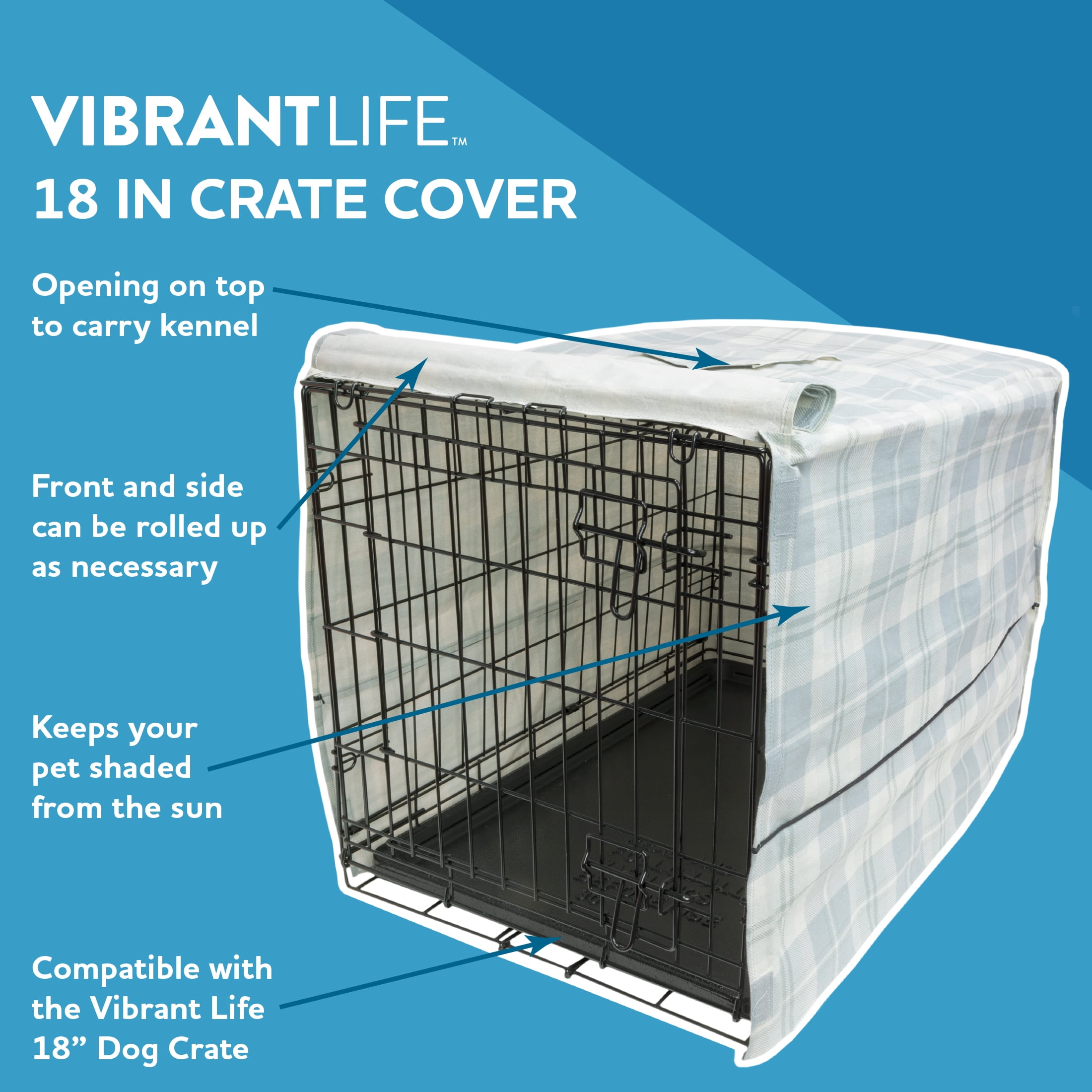 Vibrant Life 18" Plaid Crate Cover