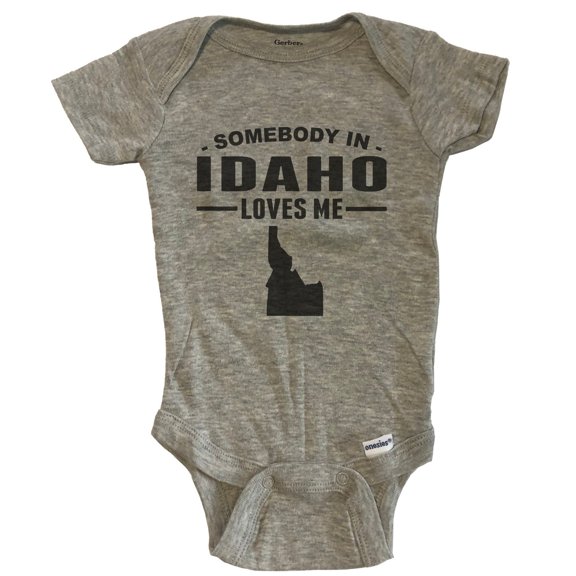 Somebody In Idaho Loves Me Baby Bodysuit - Idaho Baby Bodysuit - Grey