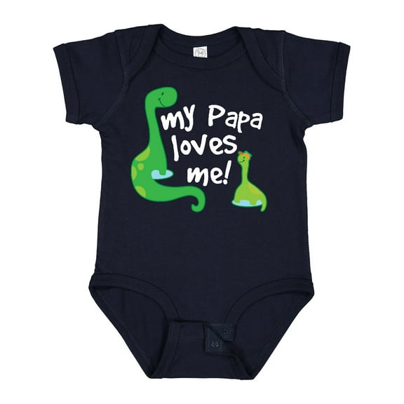 Inktastic My Papa Loves Me Dinosaur Boys Baby Bodysuit
