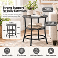 thumbnail image 5 of Round Side Table, 2-Tier Modern End Table with Storage Shelves, Industrial Accent Nightstand Telephone Table for Living Room Bedroom Small Spaces, 5 of 7