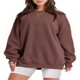 thumbnail image 1 of Women’s Oversized Sweatshirts Long Sleeve Solid Color Pullover Tops, 1 of 6