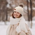 thumbnail image 2 of NOLDARES Girls Boys Winter Hat Children's Warm Knitted Earflaps Beanie with Pom Pom Thicken Fleece Lining Cap for Kids(K166-Khaki), 2 of 6