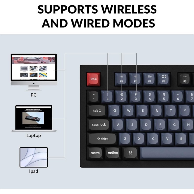 Keychron K10 Pro Wireless Custom Mechanical Keyboard, QMK/VIA