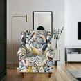 thumbnail image 3 of Polyester Wingback Chair Cover Sofa Cover Armchair Slipcovers Dining Chair Cover Dark Blue, 3 of 8