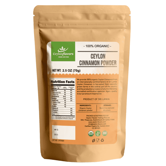 Organic Ceylon Cinnamon Powder Premium Special Grade 2.5 oz (70 g)