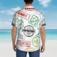 thumbnail image 4 of Pofeuu Stamp Set Collection Print Hawaiian Shirt for Men Sleeves Casual Button Down Summer Beach Dress Shirts T-Shirts,X-Large, 4 of 7