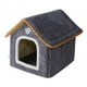 thumbnail image 3 of Casa para gatos con nido para gatos, cama para gatos con cojín interior de otoño e invierno, cama cueva para tienda de mascotas para caniche, chihuahu gris M, 3 of 8