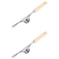 thumbnail image 1 of 2X Wood Handle Stainless Steel Garden Weeder Hand Weeding Removal Cutter Puller Tools Multifunction Weeder, 1 of 7