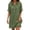 Army Green, variant on Shirt Dresses for Women Short Sleeve V Neck Solid Color Sundresses Summer Vacation Mini Dresses, S-2XL