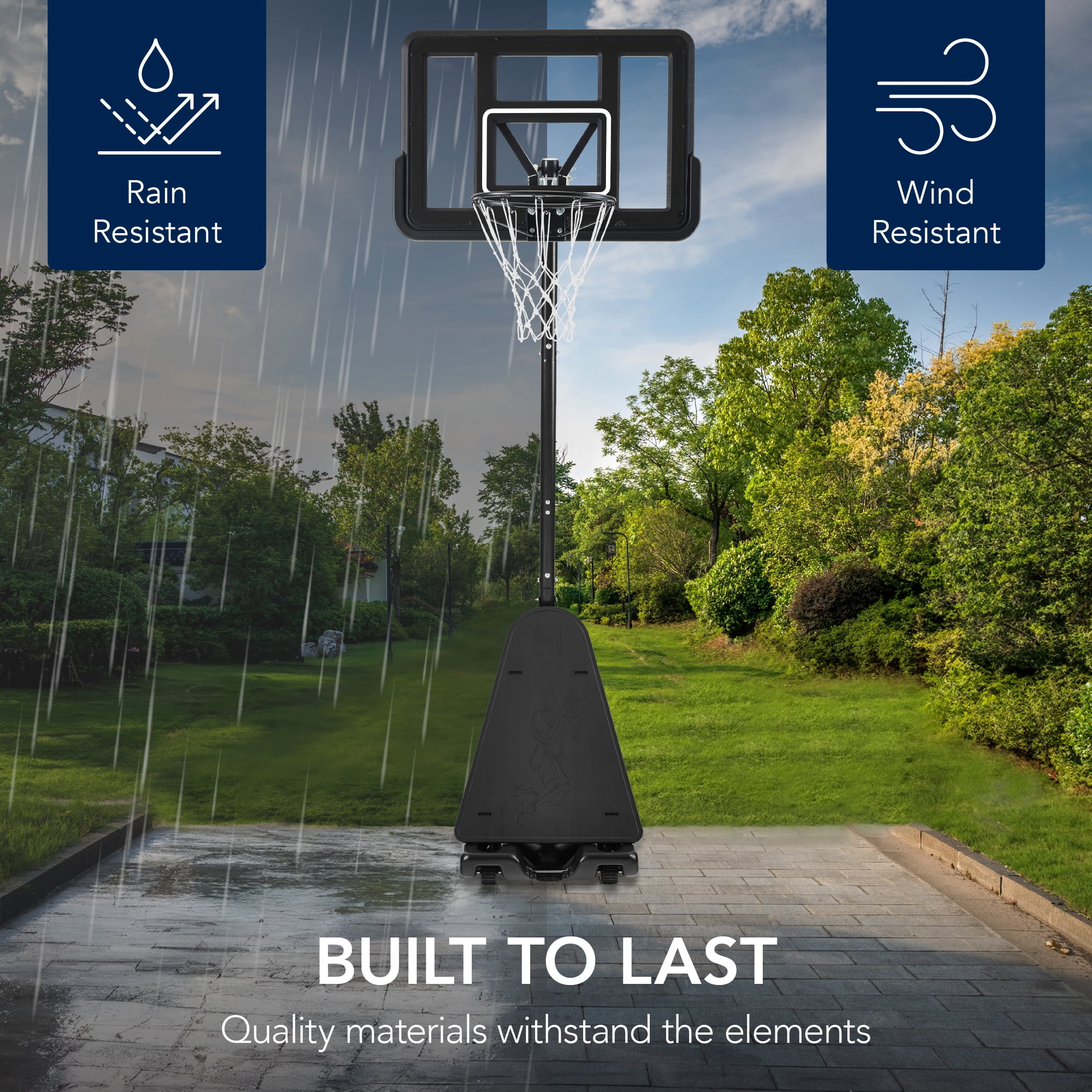 Best Choice Products Adjustable 4.4-10ft Basketball Hoop, Portable Goal w/Shatterproof Backboard, Ball Return - Black