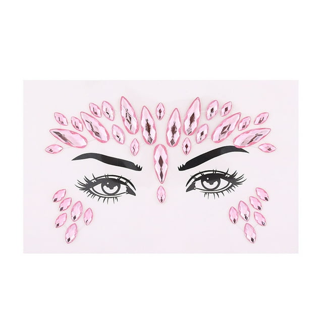 Rhinestone Face Decoration Sticker Crystal Rhinestone Decorative Sticker Eye Makeup Accessories Face Jewels Rhinestone Stickers