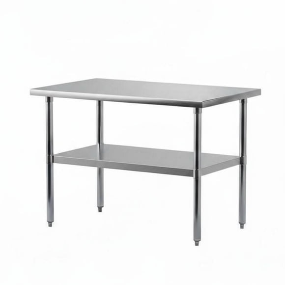 Garvee Stainless Steel Work Table, 48 x 30 x 34", 2 Tiers, Food Prep Worktable, Silver