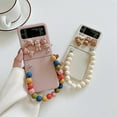 thumbnail image 3 of Cute Bear Case Compatible With Samsung Galaxy Z Flip 4, Hard Pc Protective Cover With Bracelet, 3 of 5