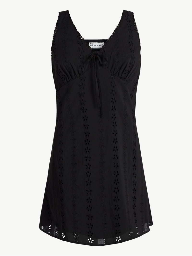 No Boundaries Cotton Lace Trim Plunge Mini Dress, Women's XXS-XXL -  Walmart.com
