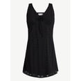 thumbnail image 5 of No Boundaries Cotton Lace Trim Plunge Mini Dress, Women's XXS-XXL, 5 of 5
