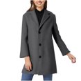 thumbnail image 2 of Inleife Women's New Fashionable Coats Solid Color Lapel Double Buckle With Pockets Woolen Coat Jacket, 2 of 6