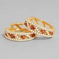 thumbnail image 2 of Divine Creation 1.25 Ct Round Cut Orange Citrine Clip On Hoop Earrings 14K Yellow Gold Plated For Womens 925 Sterling Silver, 2 of 3
