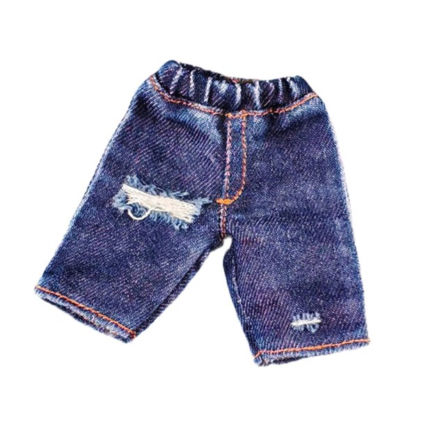 1/12 muñeco masculino pantalones cortos jeans figuras en miniatura Decoración Decoración Simulación Azul con agujeros